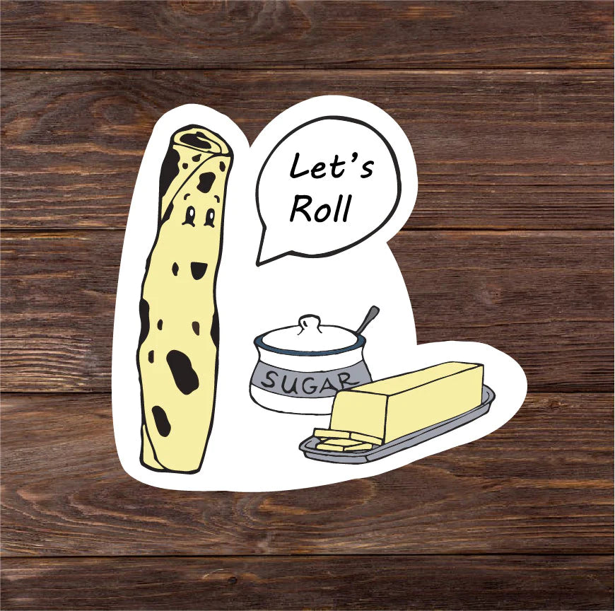 Lefse Let's Roll Sticker