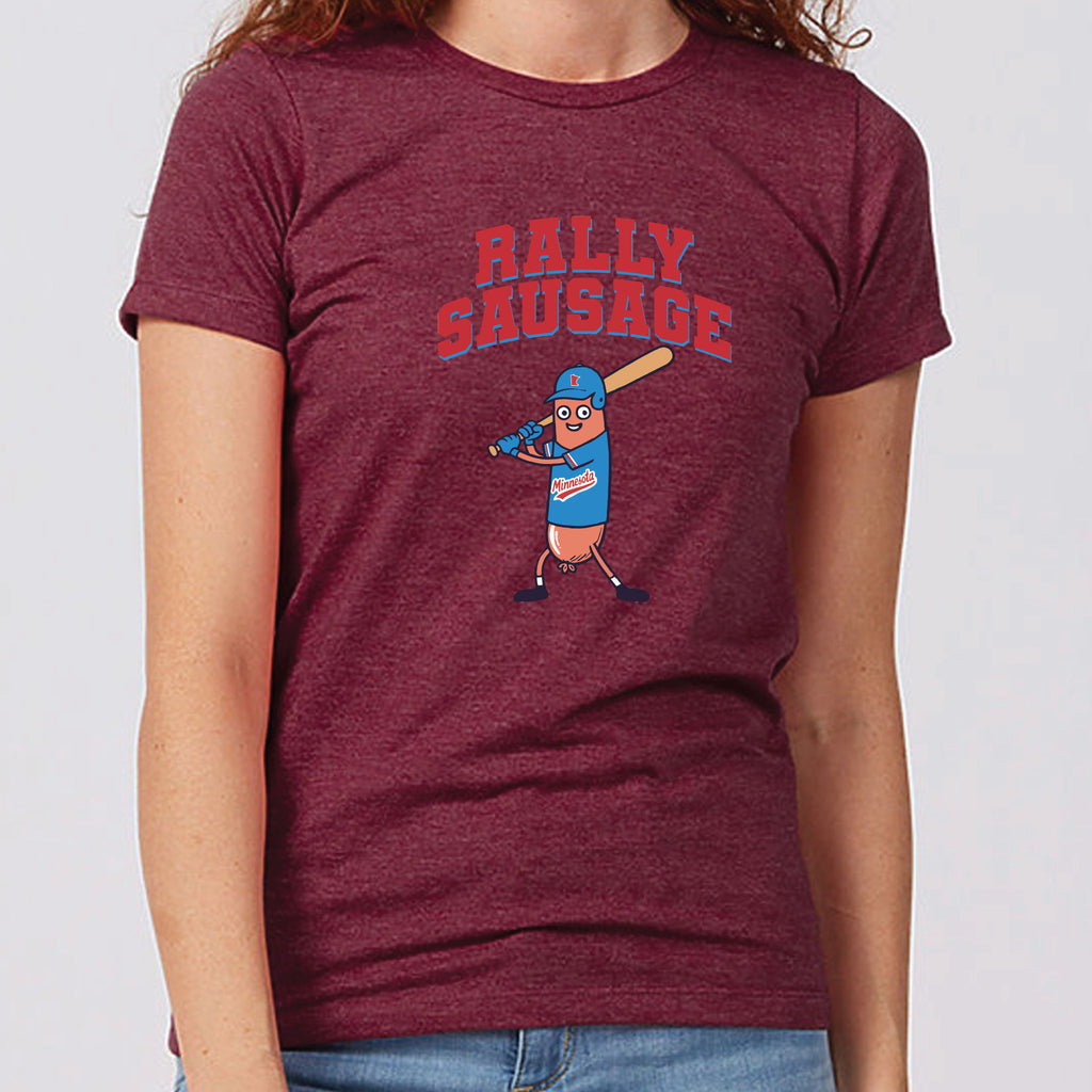 Rally Sausage North Dakota T-Shirt Womens Slim Fit