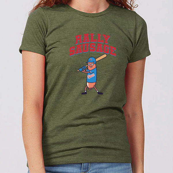 Rally Sausage North Dakota T-Shirt Womens Slim Fit