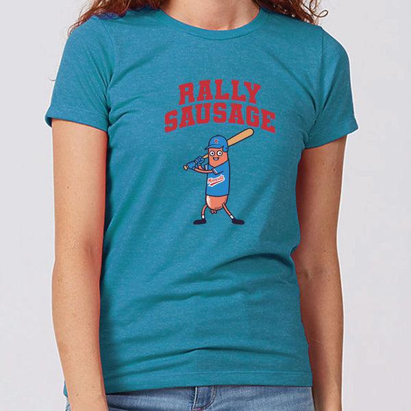 Rally Sausage North Dakota T-Shirt Womens Slim Fit