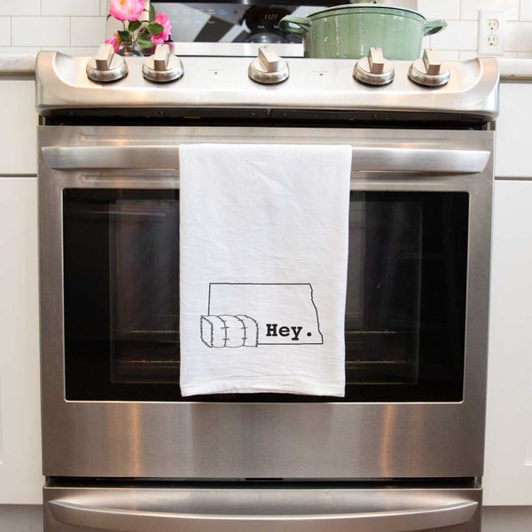 Hey. North Dakota Flour Sack Towel