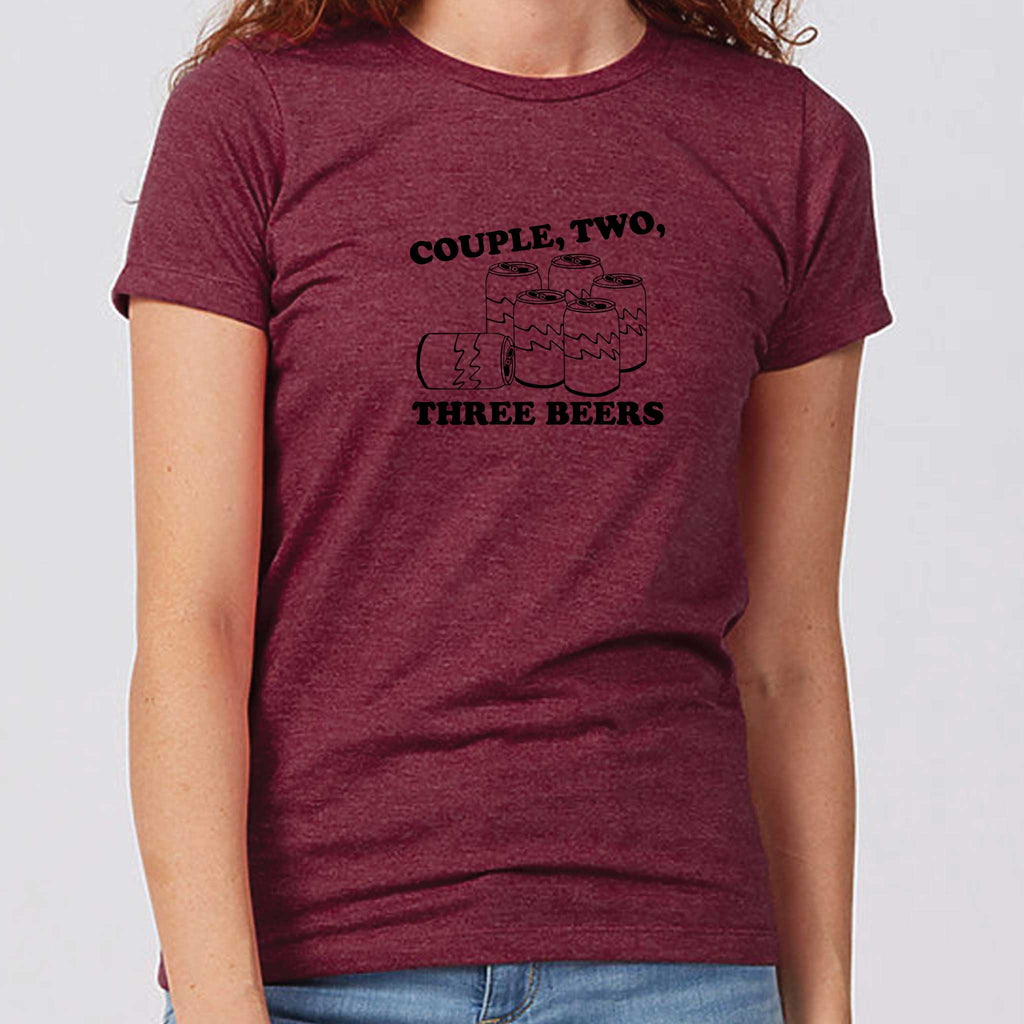 Couple, Two, Three Beers North Dakota T-Shirt - Women's Fitted
