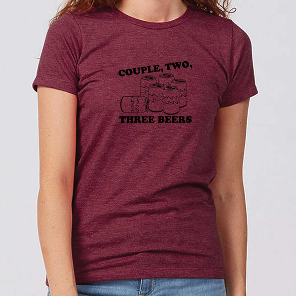 Couple, Two, Three Beers North Dakota T-Shirt - Women's Fitted