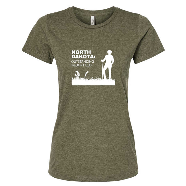 Outstanding in Our Field North Dakota T-Shirt - Women's Fitted
