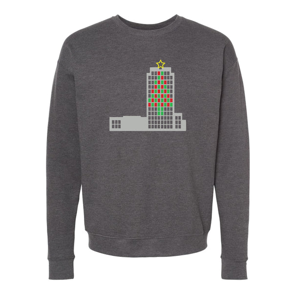 Capitol Christmas Tree North Dakota Crewneck Sweatshirt