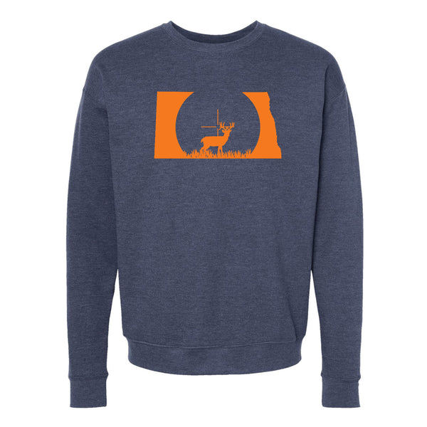 Deer Crosshairs North Dakota Crewneck Sweatshirt