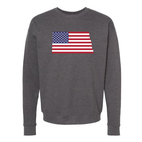 North Dakota USA Flag Crewneck Sweatshirt