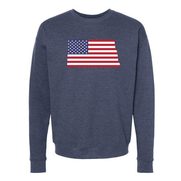 North Dakota USA Flag Crewneck Sweatshirt