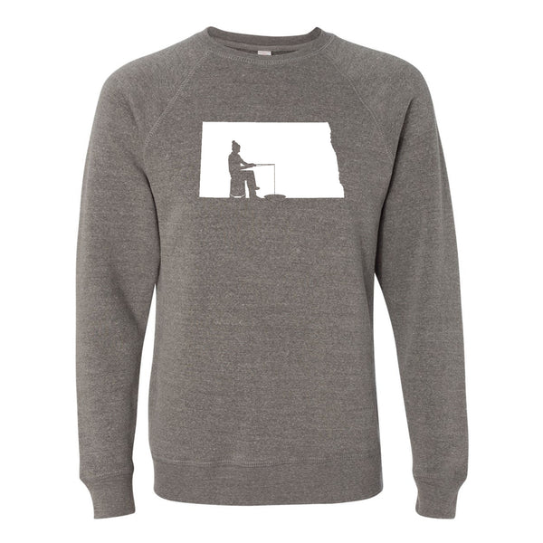 North Dakota Ice Fishing Crewneck Sweatshirt