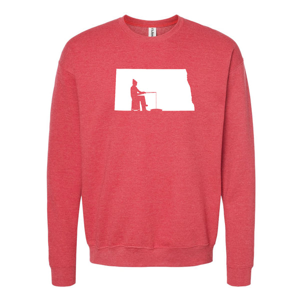 North Dakota Ice Fishing Crewneck Sweatshirt