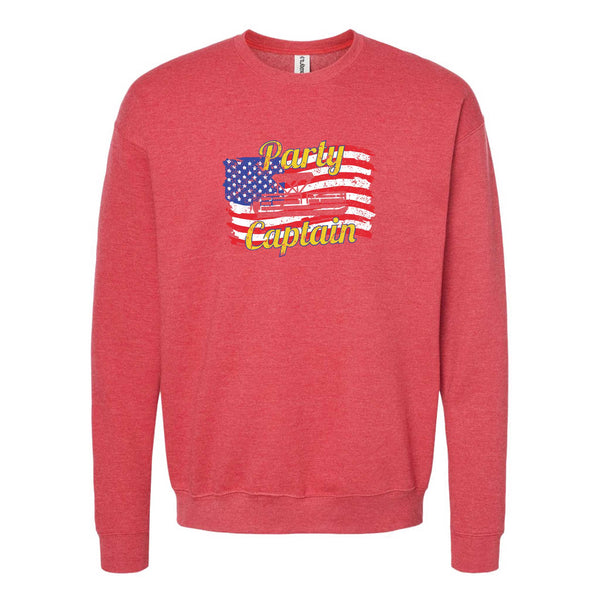 Fourth of July Party Captain North Dakota Crewneck Sweatshirt