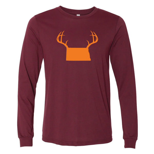 North Dakota Antlers Long Sleeve T-Shirt