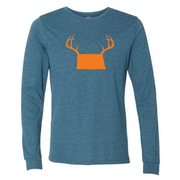 North Dakota Antlers Long Sleeve T-Shirt