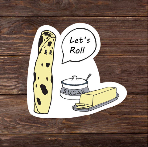 Lefse Let's Roll Sticker