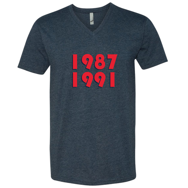 1987 1991 North Dakota V-Neck T-Shirt