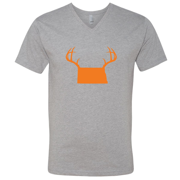Antlers North Dakota V-Neck T-Shirt