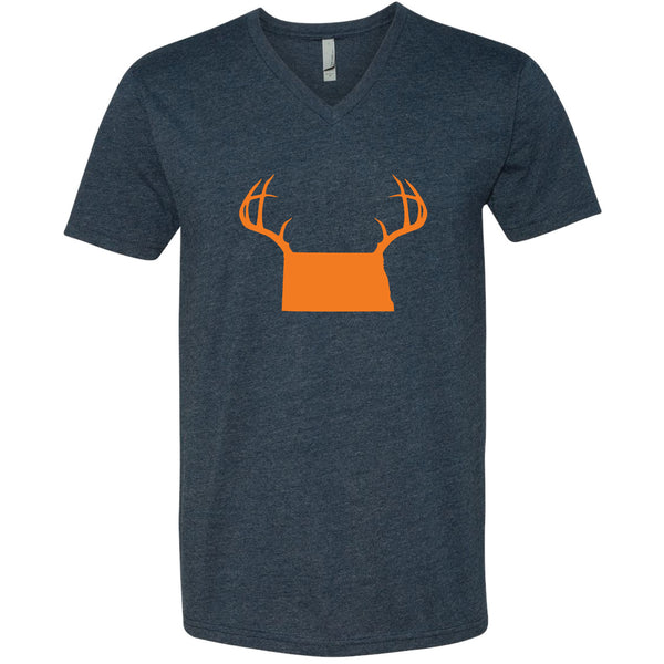 Antlers North Dakota V-Neck T-Shirt