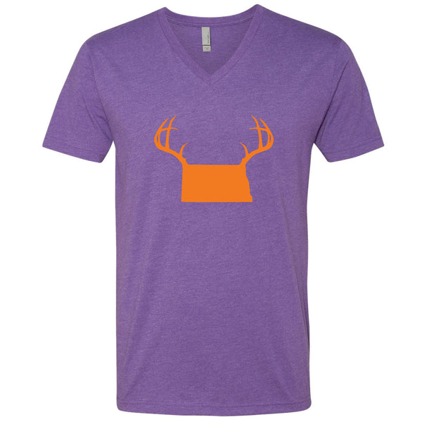 Antlers North Dakota V-Neck T-Shirt