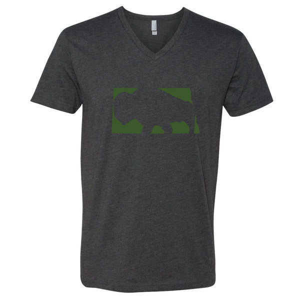 Bison North Dakota V-Neck T-Shirt