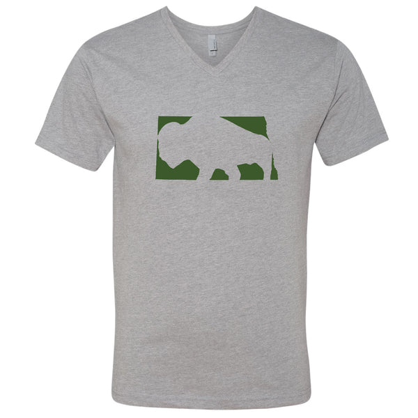 Bison North Dakota V-Neck T-Shirt