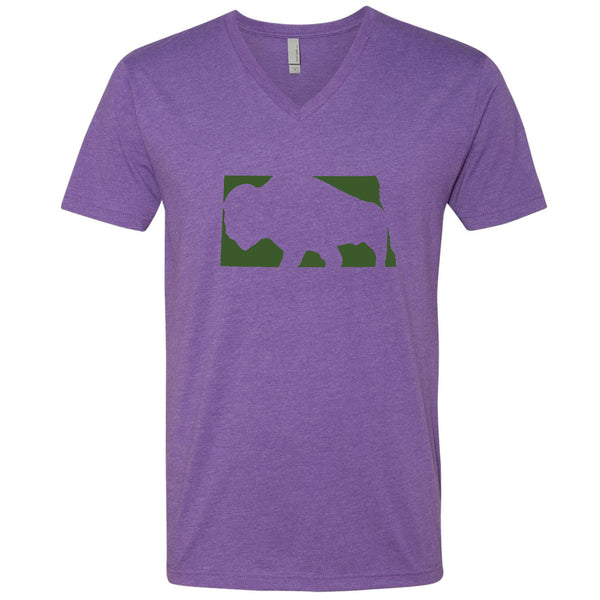 Bison North Dakota V-Neck T-Shirt