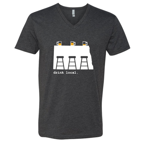 Drink Local North Dakota V-Neck T-Shirt