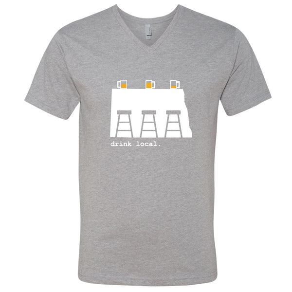 Drink Local North Dakota V-Neck T-Shirt