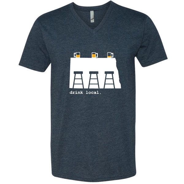 Drink Local North Dakota V-Neck T-Shirt