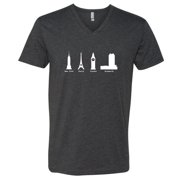 Bismarck Skyscraper North Dakota V-Neck T-Shirt
