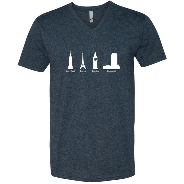 Bismarck Skyscraper North Dakota V-Neck T-Shirt