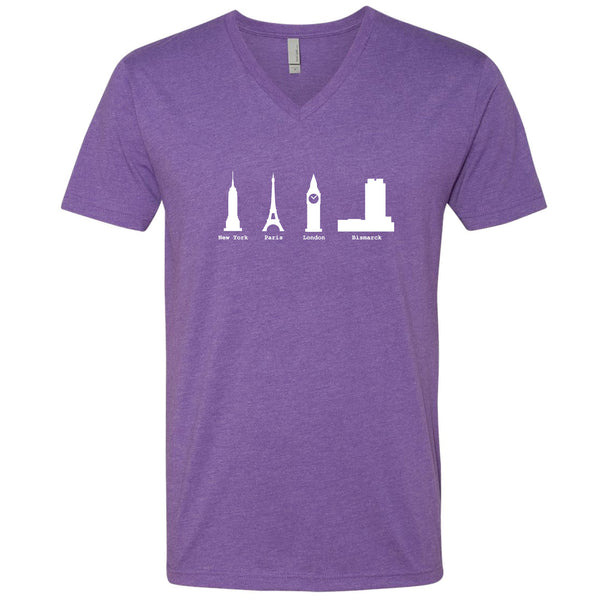 Bismarck Skyscraper North Dakota V-Neck T-Shirt