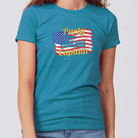 Fourth of July Party Captain North Dakota T-Shirt - Women's Fitted