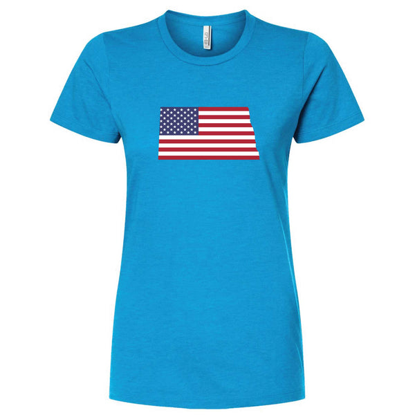 North Dakota USA Flag T-Shirt - Women's Fitted